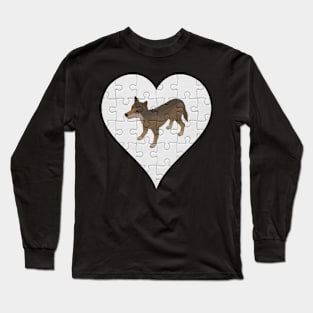 Jigsaw  Wolf Heart Design - Wild Animal Wolf Long Sleeve T-Shirt